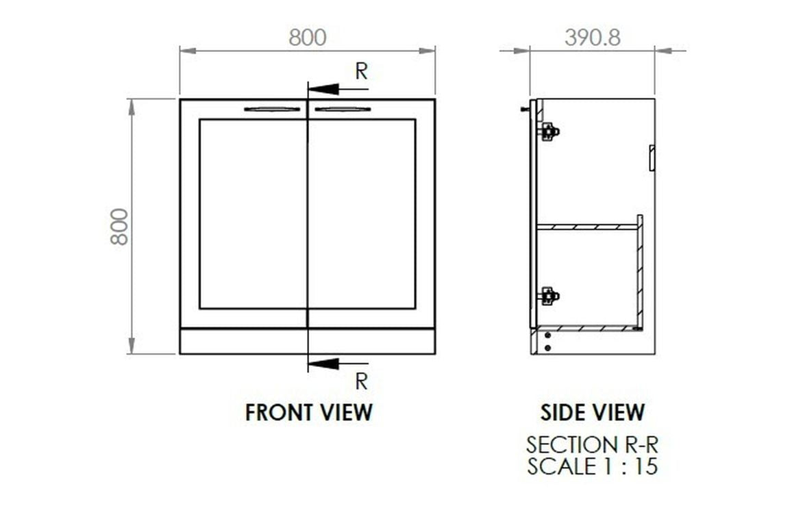 Heritage 815mm Floor Standing 2 Door Basin Unit & Basin - Matt Reed Green
