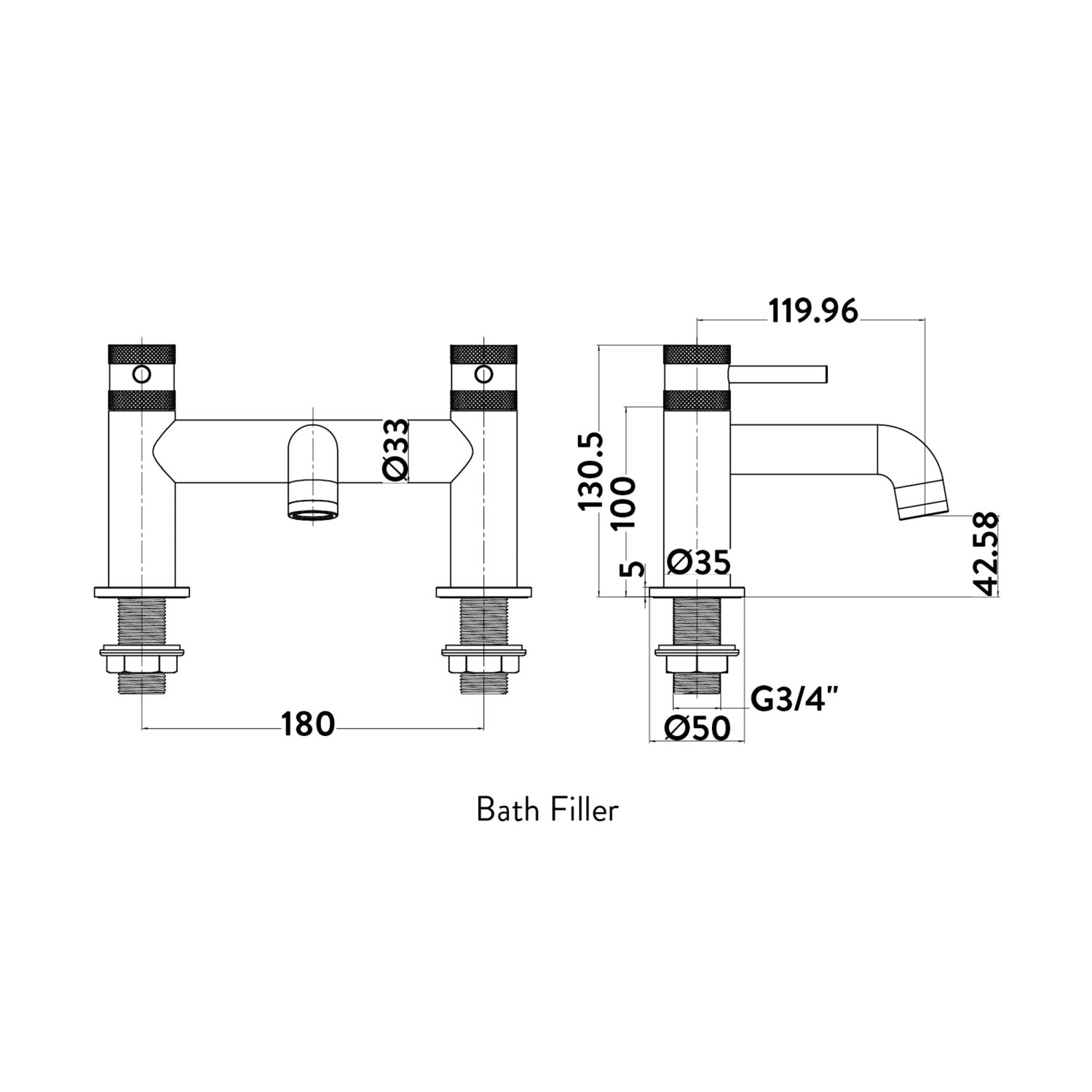 Novo Bath Filler Chrome