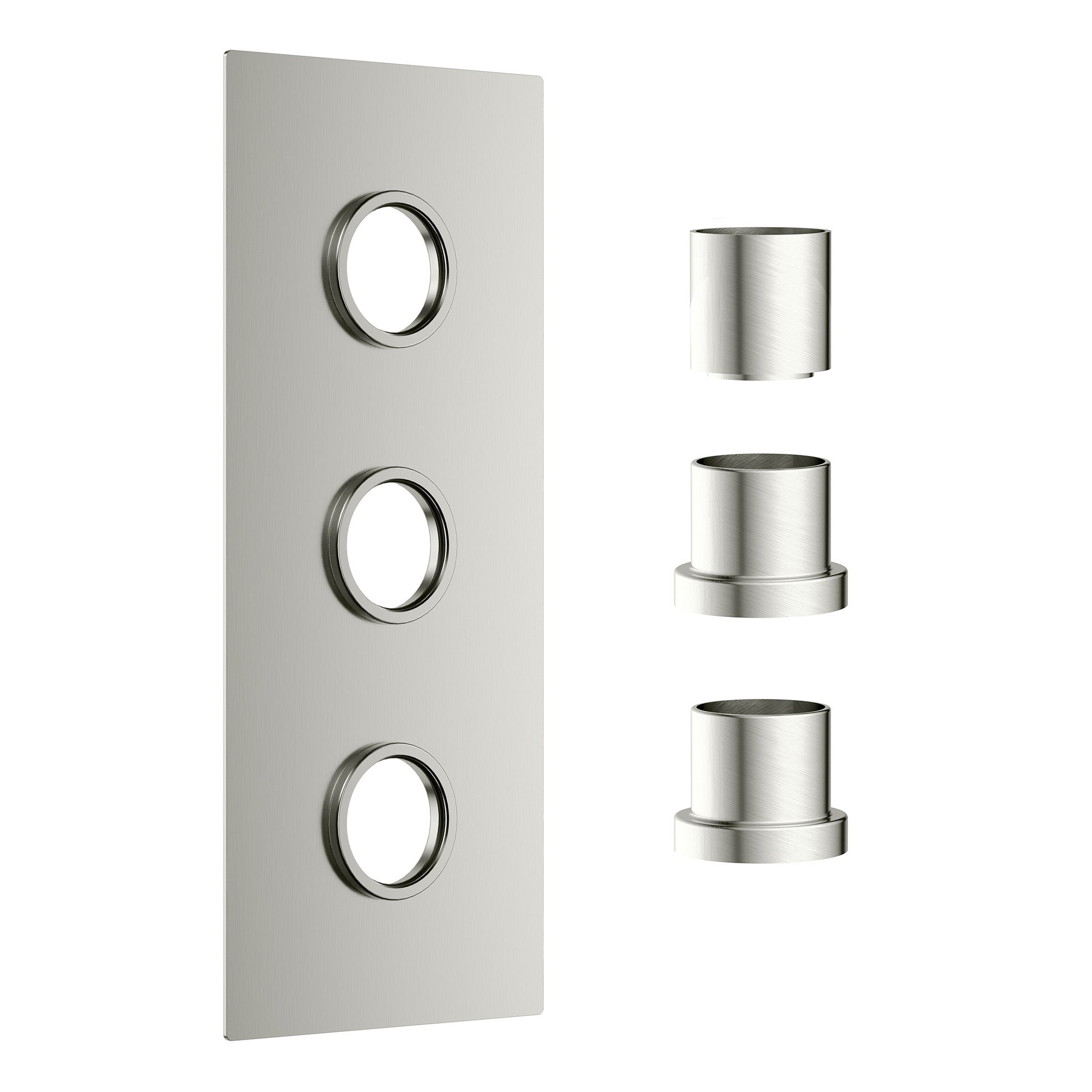 Concealed Plate with Sleeves (3 Outlet) Brushed Nickel