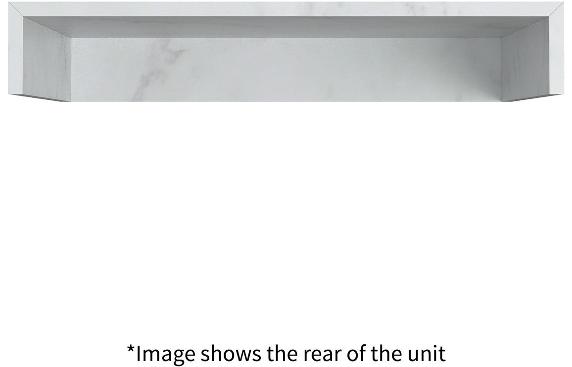 Nature 800mm Wall Hung White Marble Basin Shelf & Bottle Trap