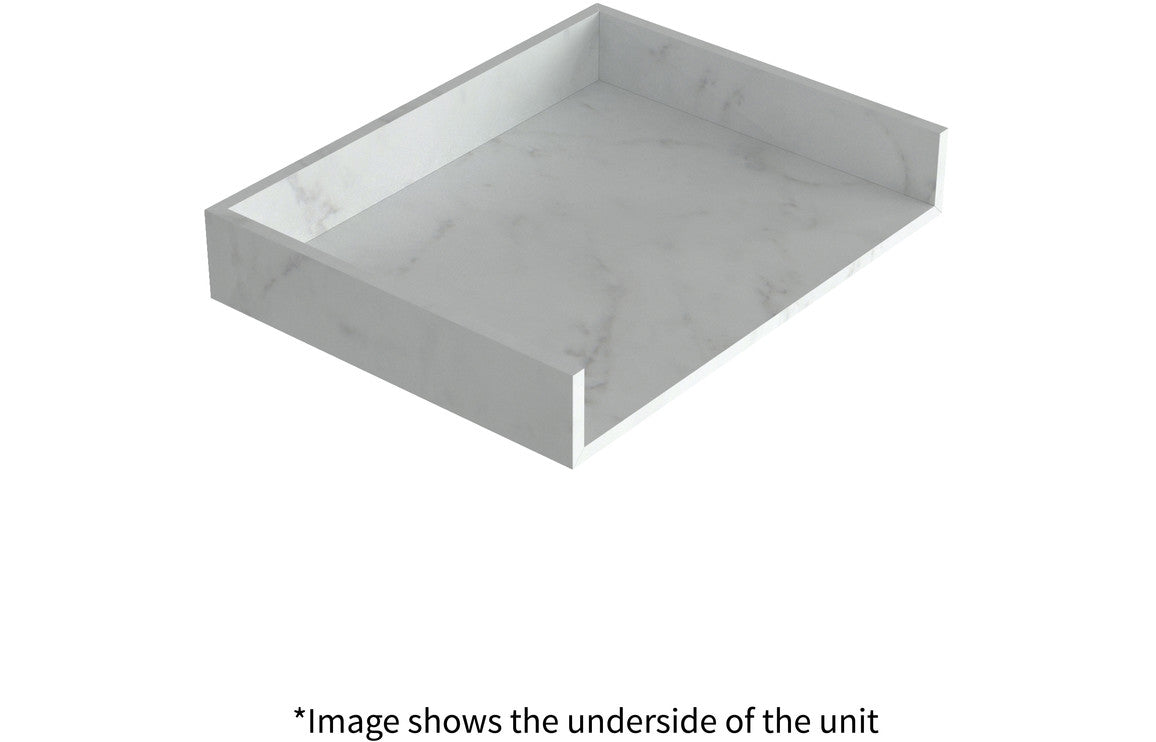 Nature 800mm Wall Hung Basin Shelf - White Marble