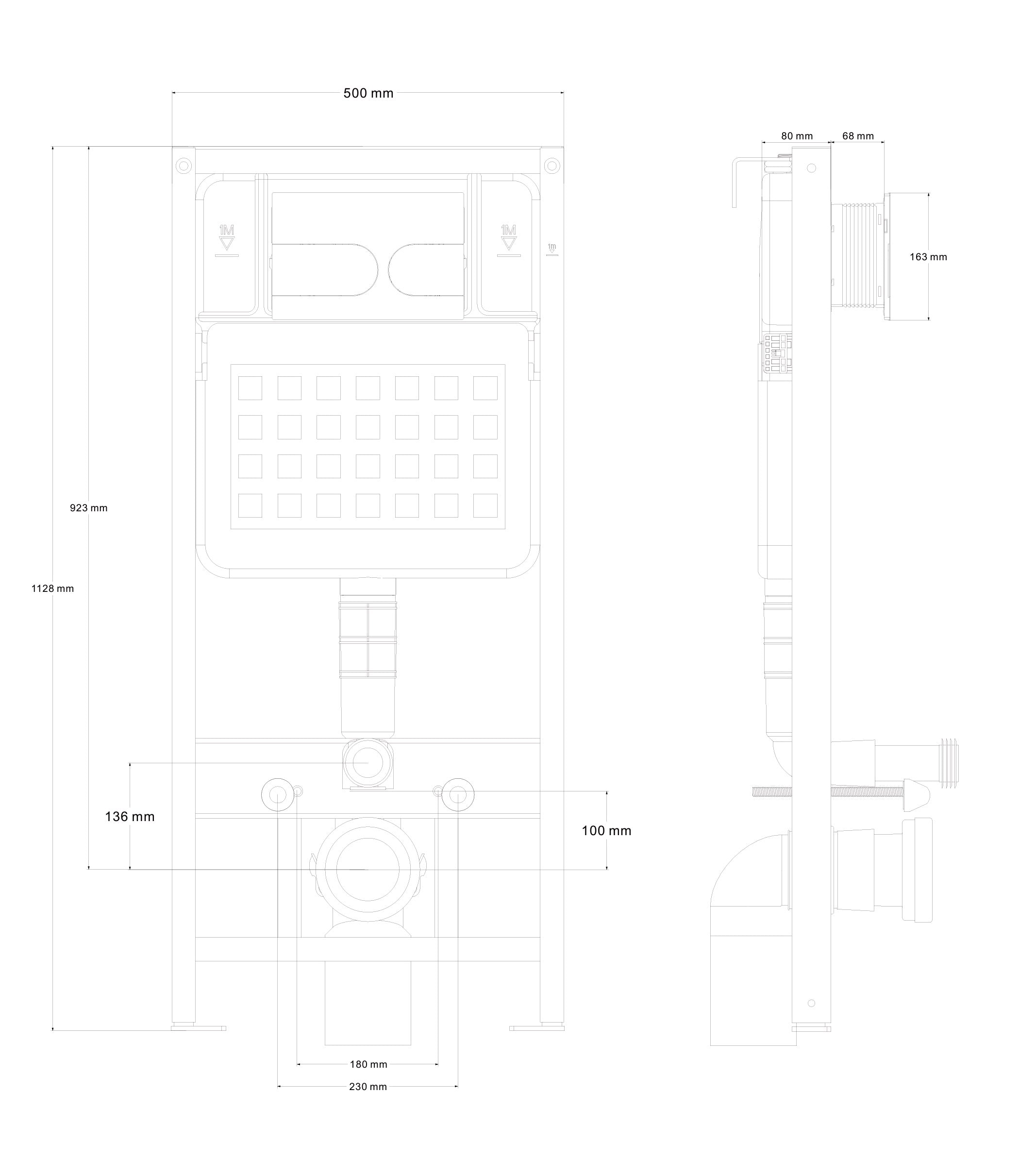 Novo Ultra Thin Wall Hung WC Frame (inc. Cistern)