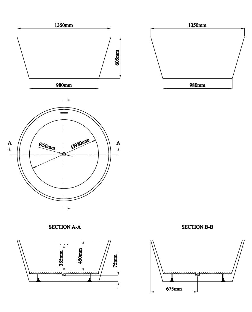 Novo Runden Luxury freestanding Designer Bath