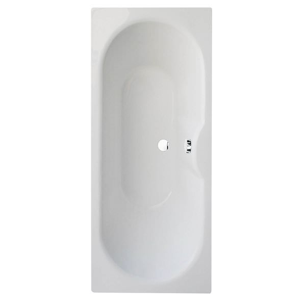 Fline Luna 1700 x 750mm Round Double Ended Straight Bath White