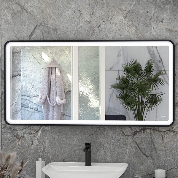 Rak Picture Soft LED Illuminated Rectangular Mirror With Demister Pad