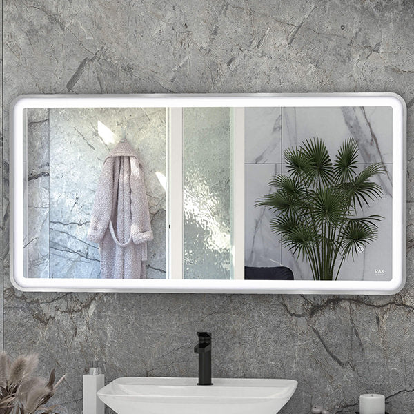 Rak Picture Soft LED Illuminated Rectangular Mirror With Demister Pad