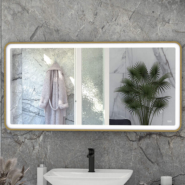 Rak Picture Soft LED Illuminated Rectangular Mirror With Demister Pad