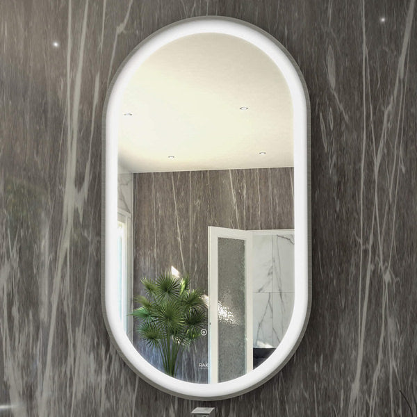 Rak Art LED Illuminated 450mm Oval Mirror With Touch Sensor