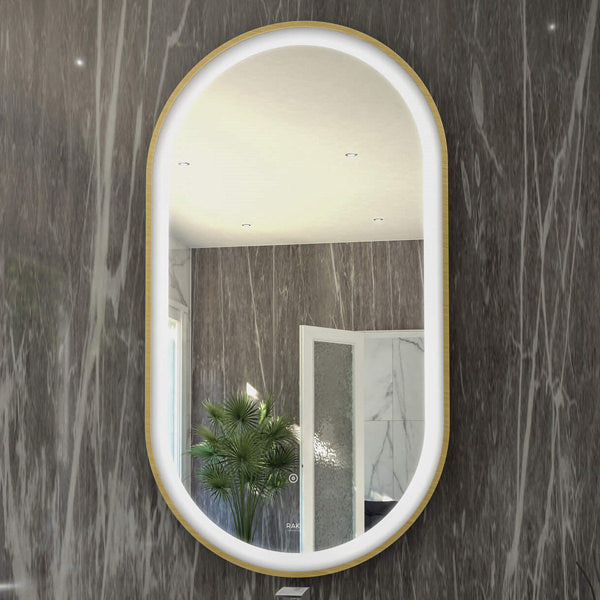 Rak Art LED Illuminated 450mm Oval Mirror With Touch Sensor