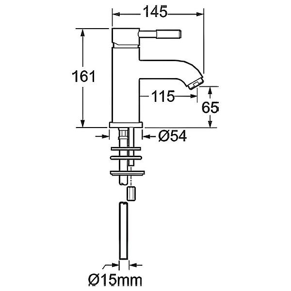 Viva Vision Deck Mounted Mono Chrome Basin Mixer Tap
