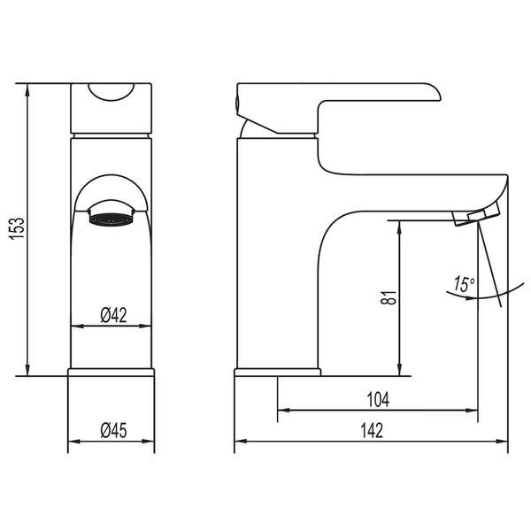 Methven Kea 153mm Height Mono Chrome Basin Mixer Tap