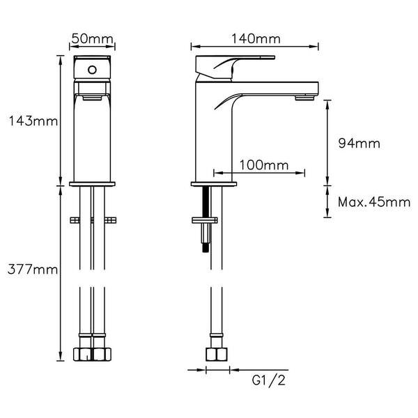 Methven Breeze Matte Black Basin Mixer Tap