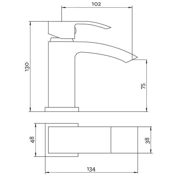 Viva Swoop Mk2 Mono Chrome Basin Mixer Tap