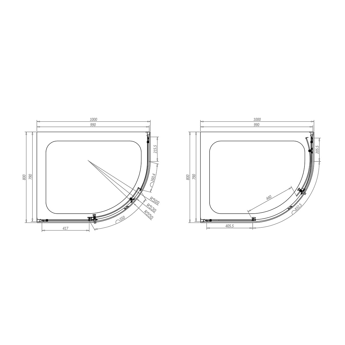 Single door quadrant