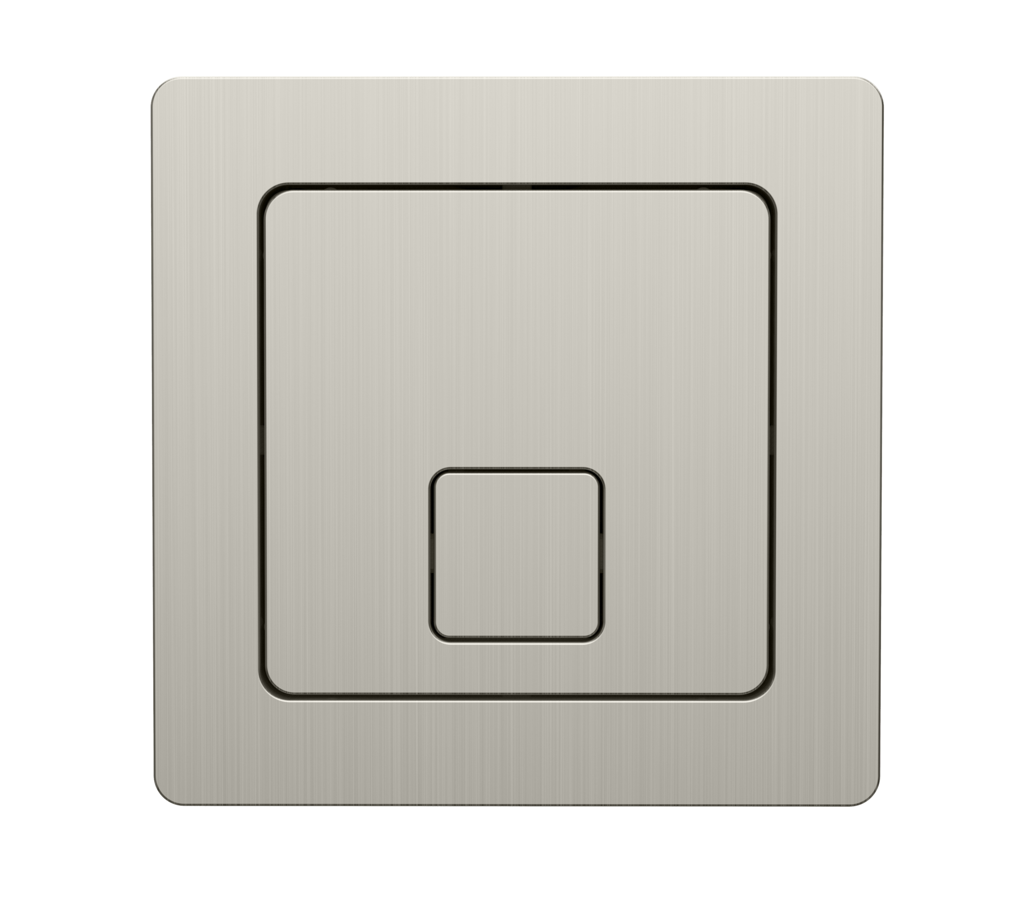 Square Brushed Nickel Dual Flush Button