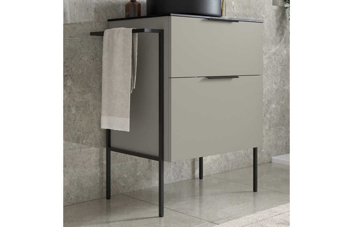 NEST 1180mm Floor Standing 4 Door Basin Unit (No Top) - Matt Latte