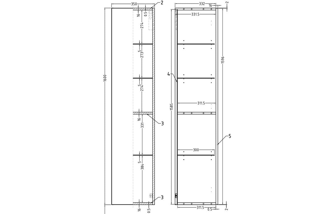 NEST 350mm Wall Hung 1 Door Tall Unit - Matt Olive Green
