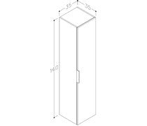 NEST 350mm Wall Hung 1 Door Tall Unit - Matt Antique Rose