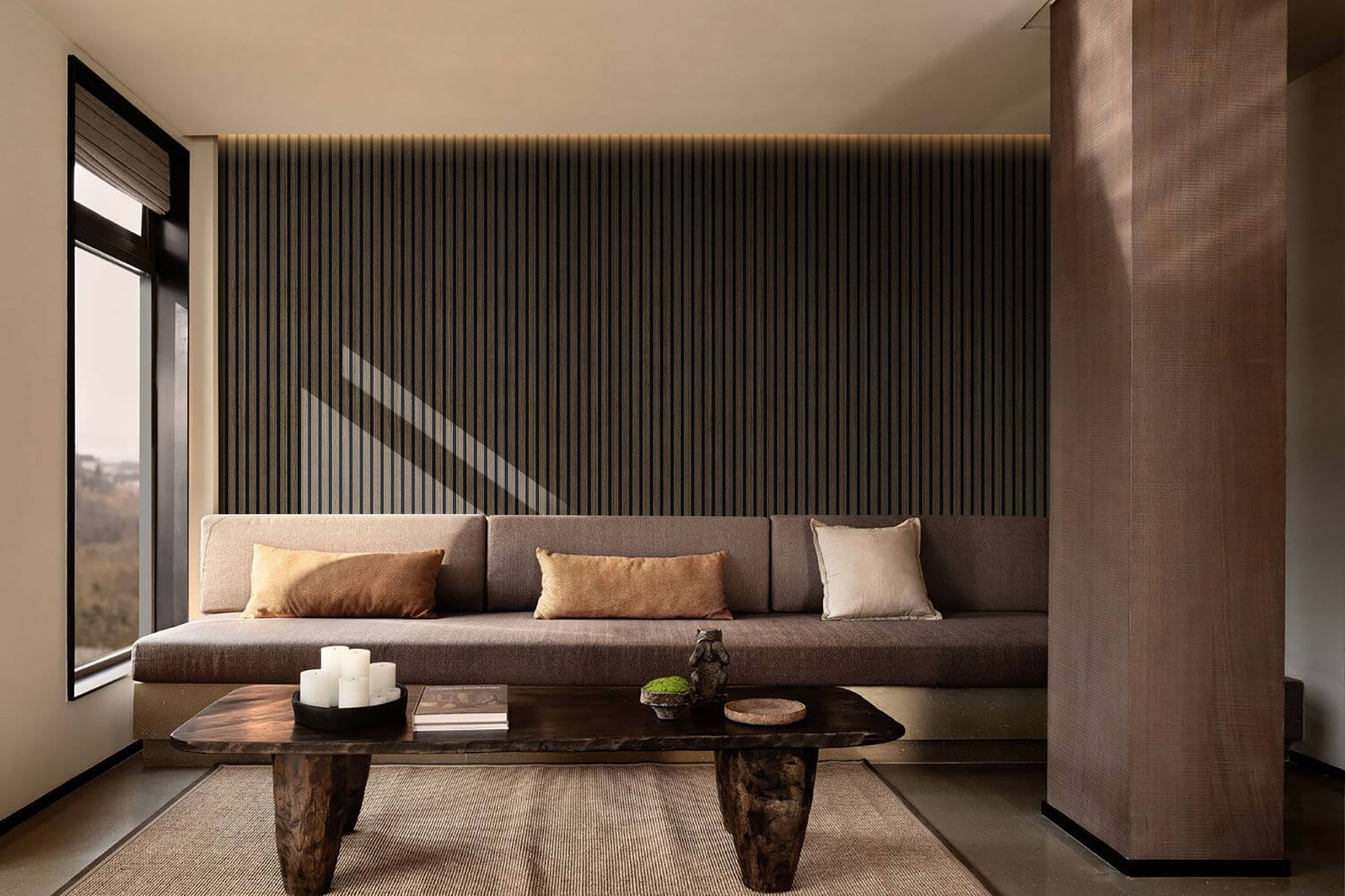 Novo Smoked Oak Alu Acoustic Wall Panel 600x2700