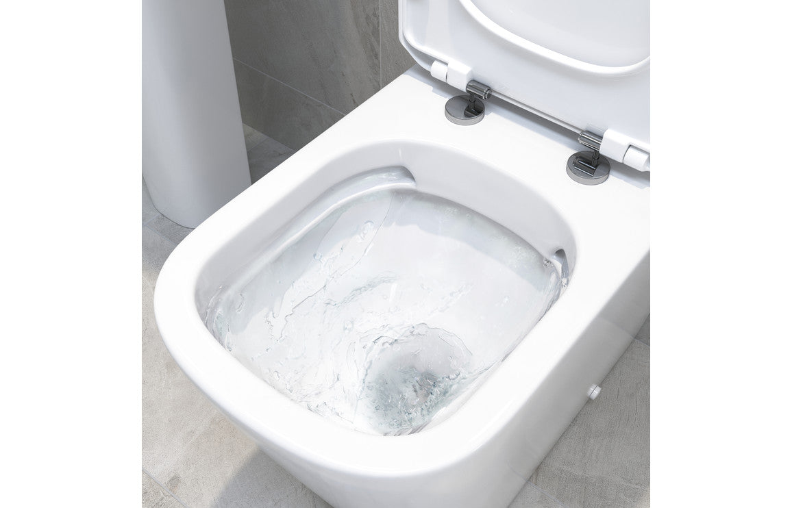 Tilia Rimless Close Coupled Open Back Comfort Height WC & Soft Close Seat