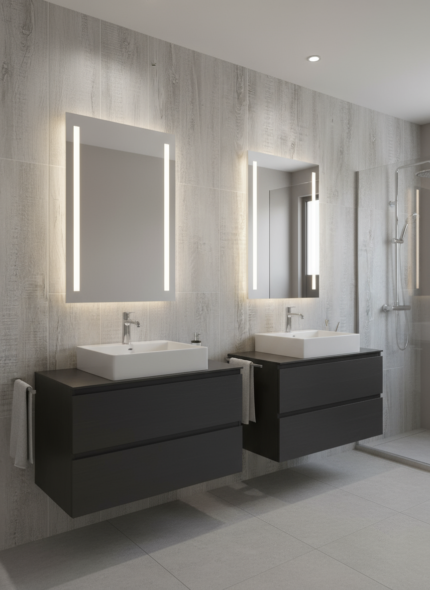 Shower Wall Panel 1000 Tiled Driftwood