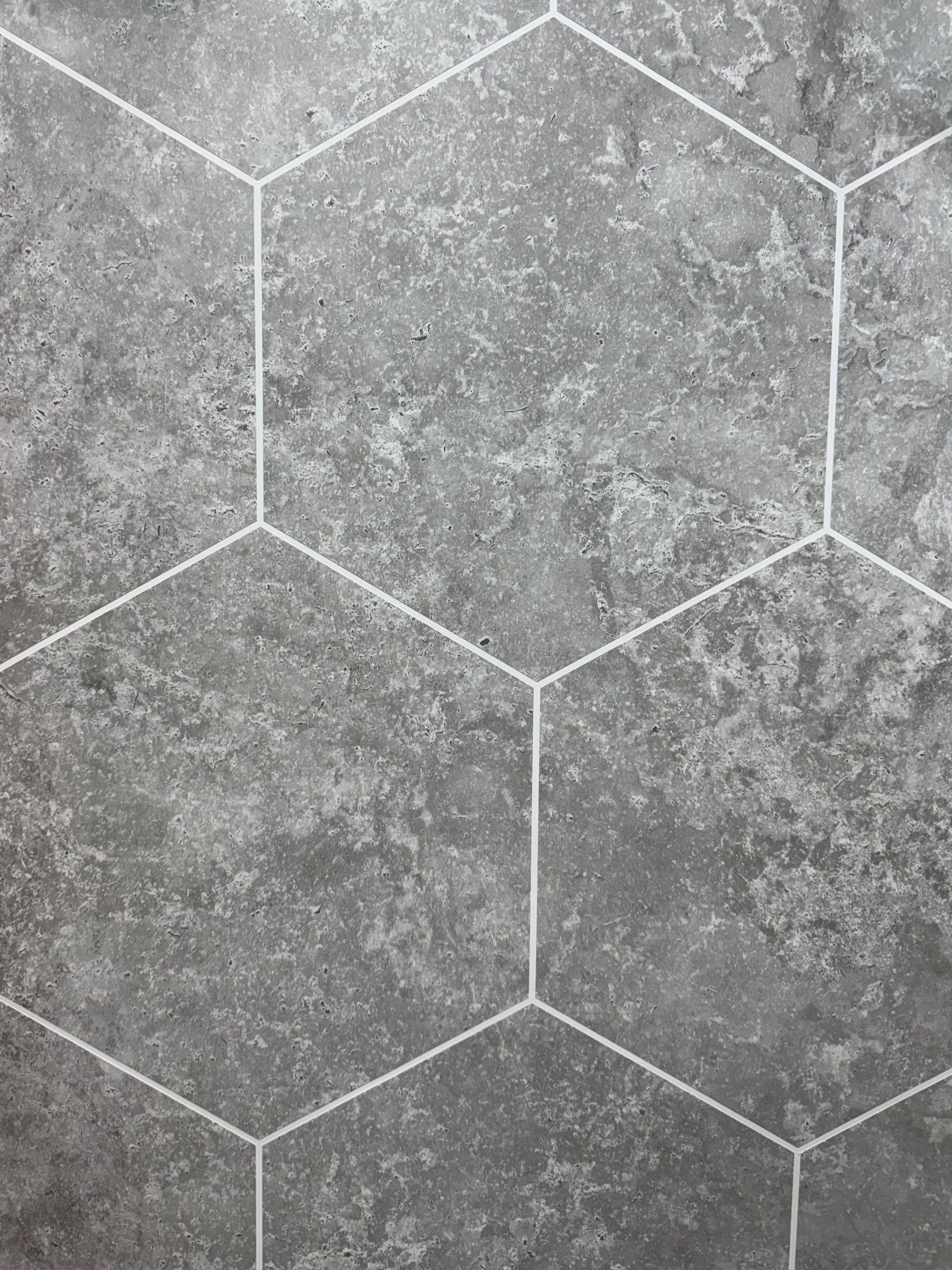 Shower Wall Panel 1000 Tiled Grey Concrete
