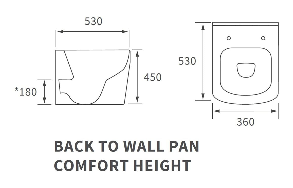 Tilia Rimless Back To Wall Comfort Height WC & Soft Close Seat