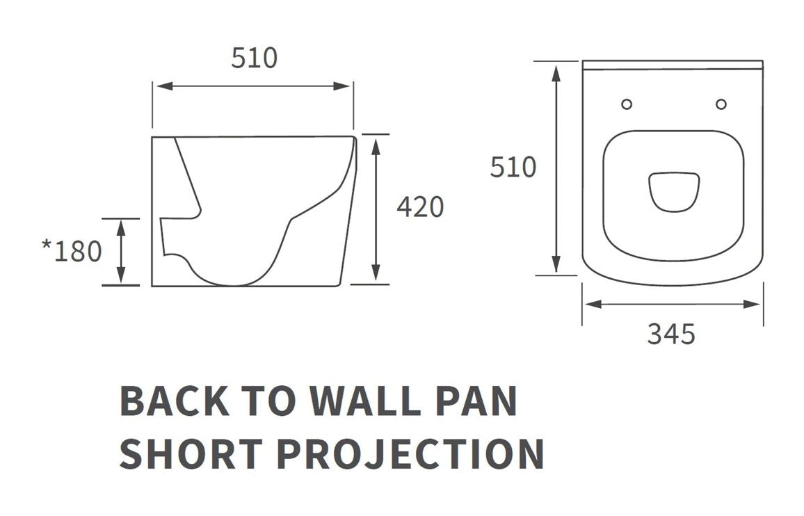 Tilia Rimless Back To Wall Short Projection WC & Soft Close Seat