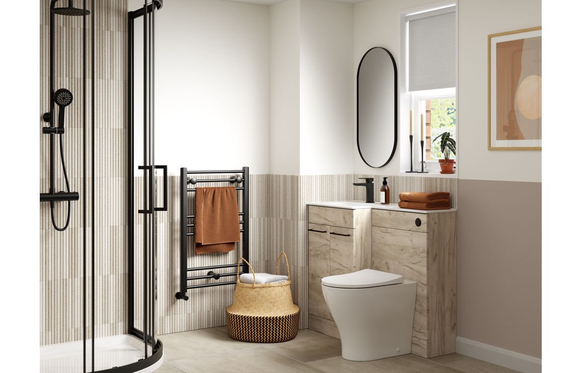VINOS 350mm Floor Standing 2 Door Tall Unit - Oak