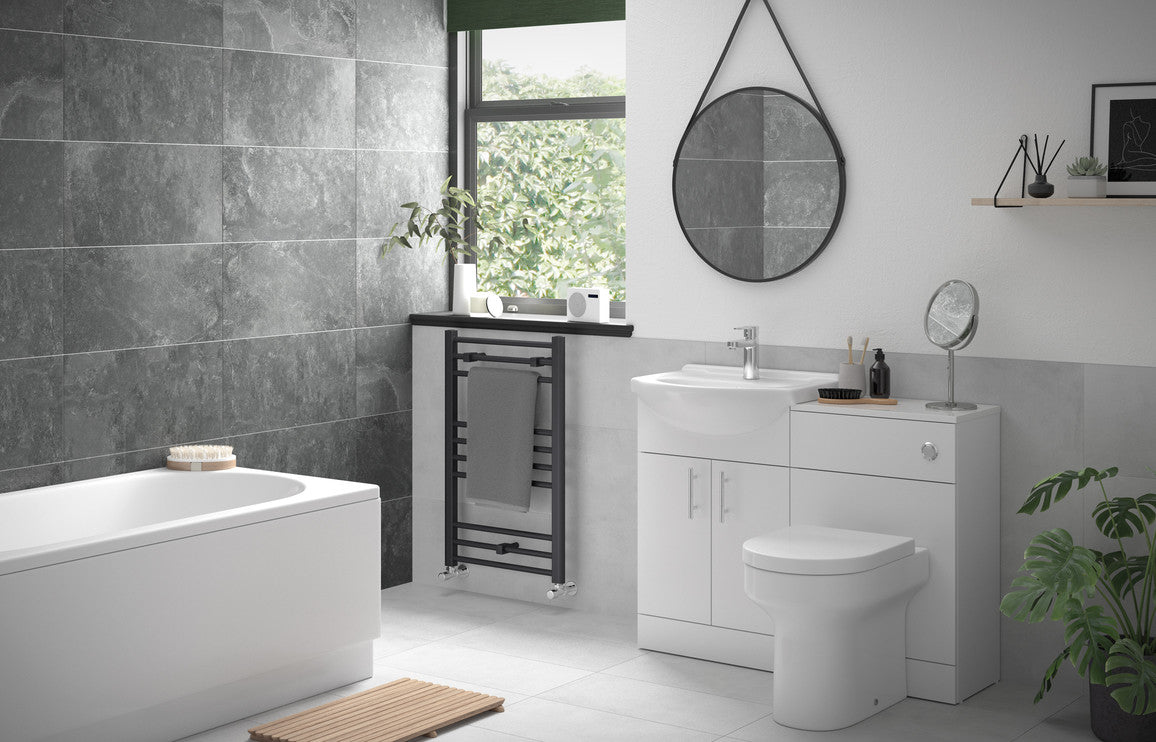 NIL 560mm Basin Unit & WC Unit Pack - White Gloss