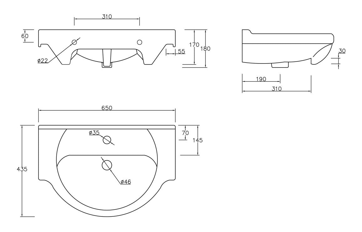 NIL 650mm Basin Unit & WC Unit Pack - White Gloss