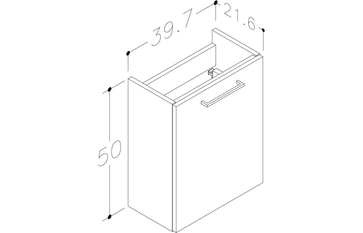 Volta 410mm Wall Hung 1 Door Basin Unit & Basin - Grey Gloss