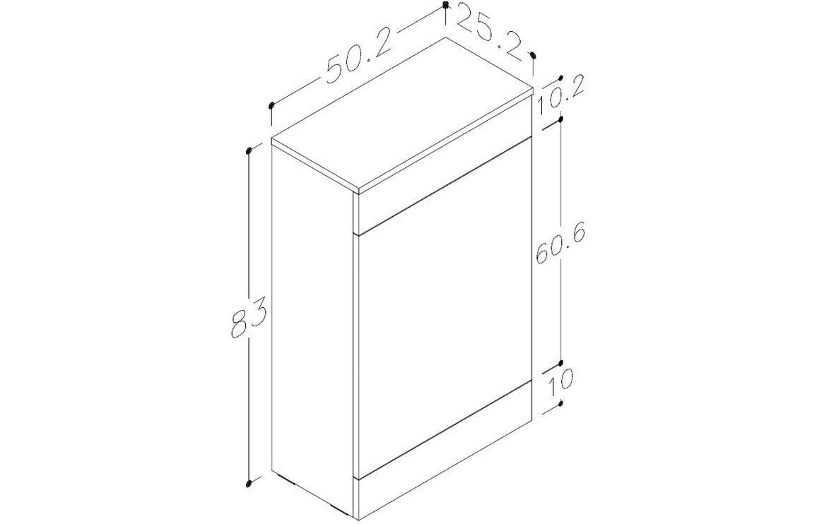 Volta 500mm Floor Standing WC Unit - White Gloss