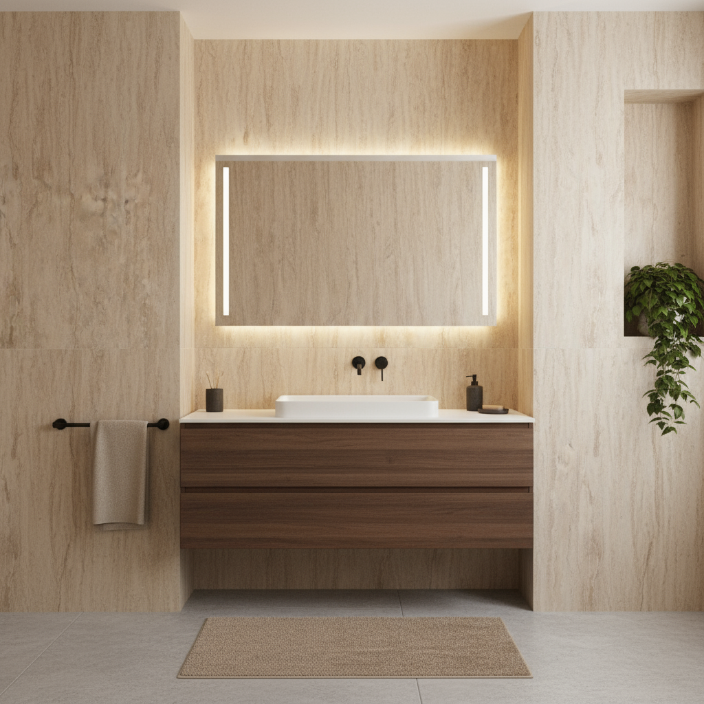 Shower Wall Panel 1200 Travertine