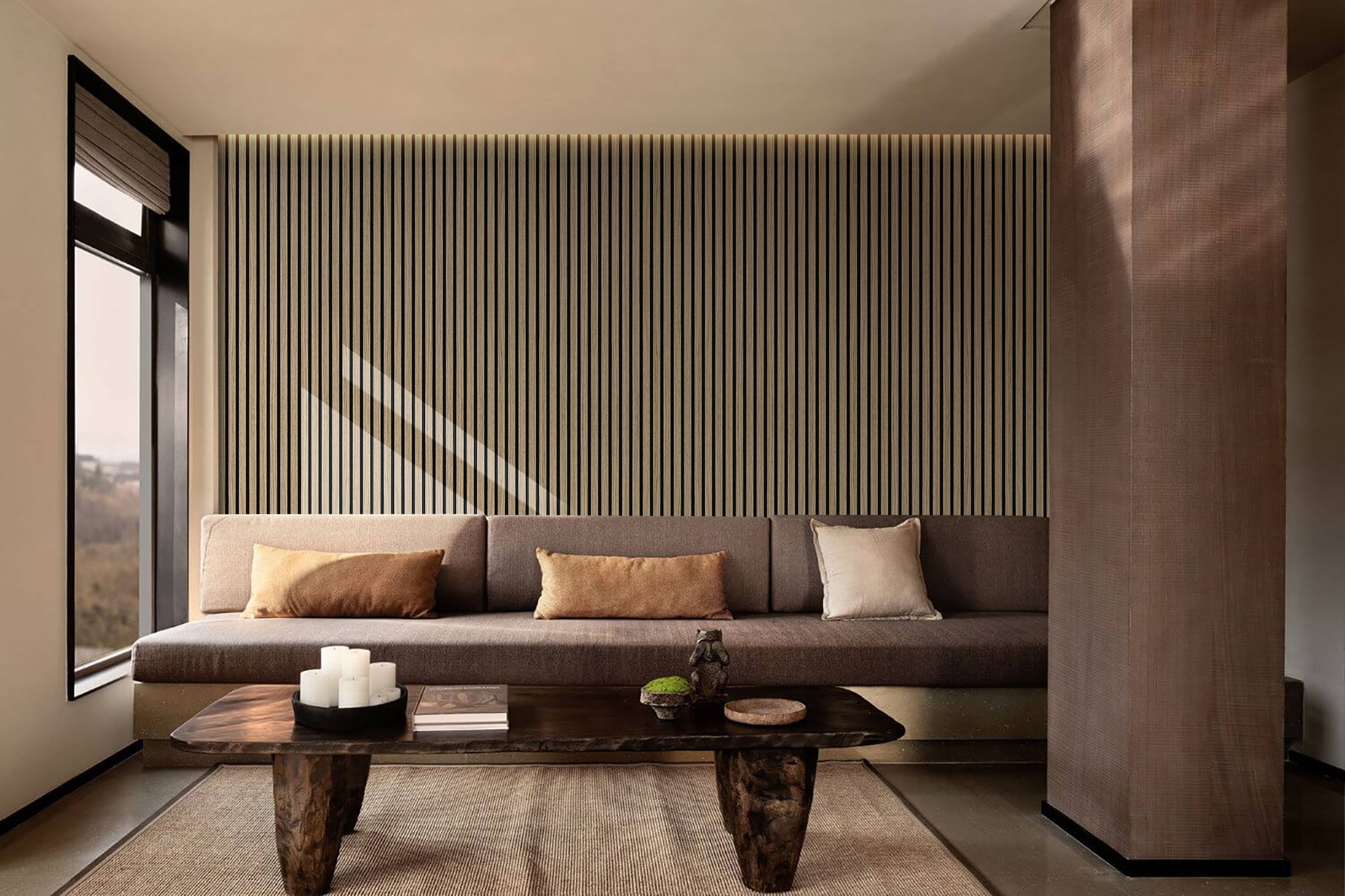 Novo Walnut Alu Acoustic Wall Panel 600x2700