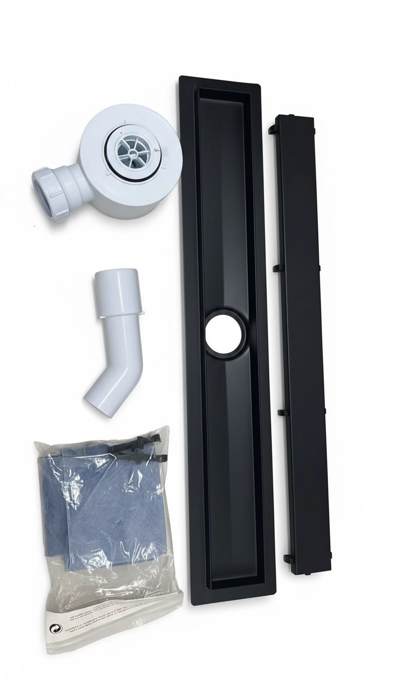 Novo 1400x900 Linear Wetroom Tray Pack with Linear Drain Pack