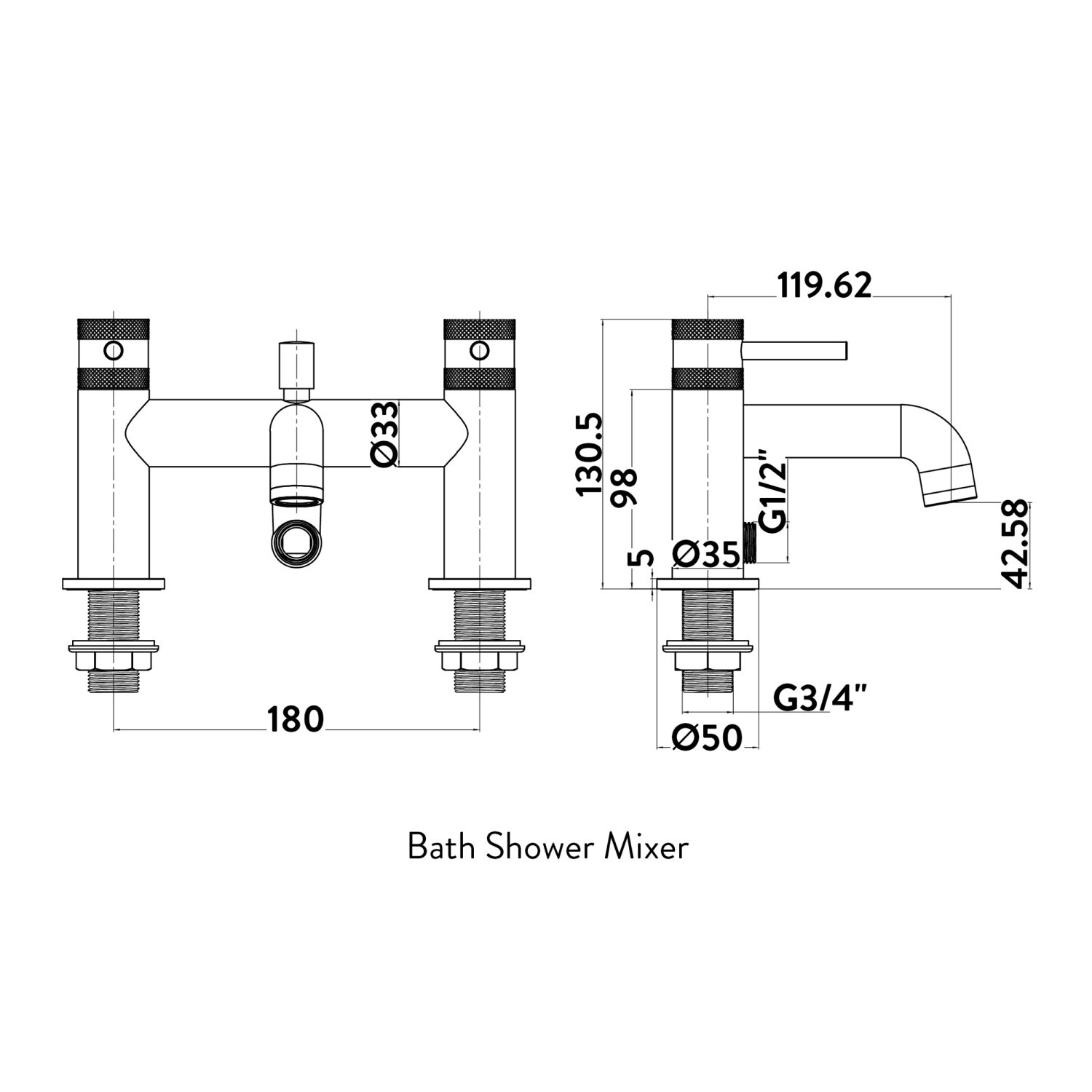 Novo Bath Shower Mixer Chrome