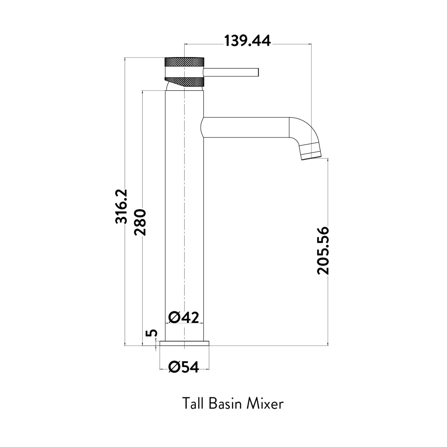 Novo Tall Mono Basin Mixer Chrome
