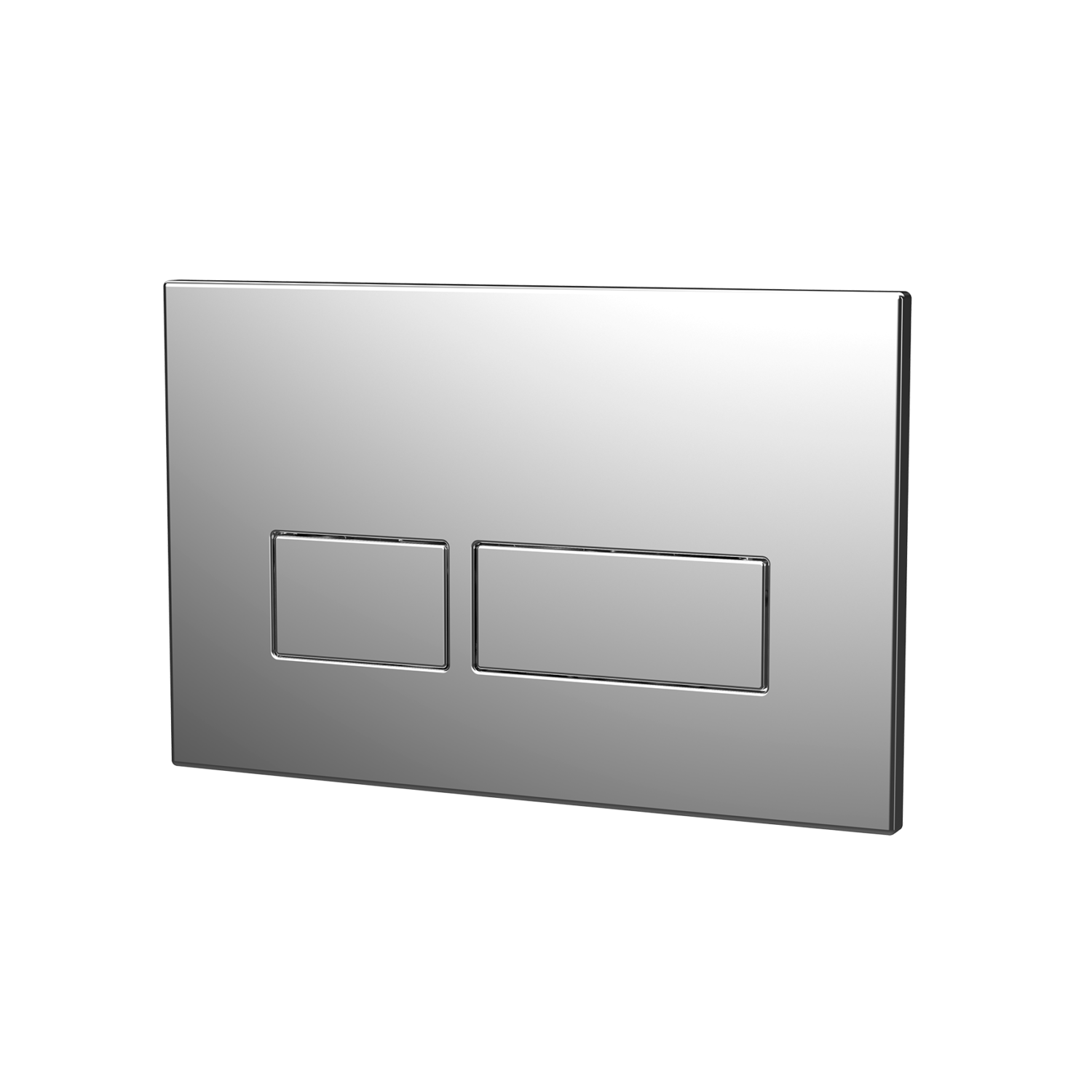 Square Chrome Dual Flush Button