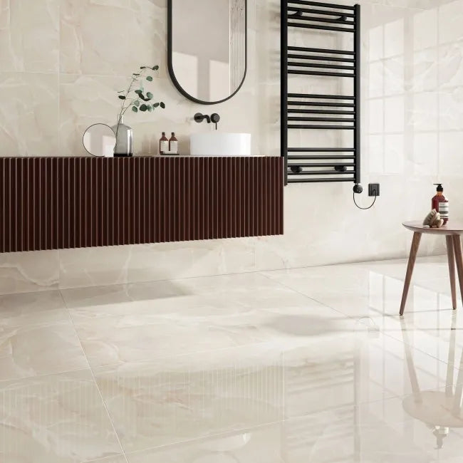 Onyx Marble Effect Turquoise Green Polished Porcelain Wall and Floor Tile