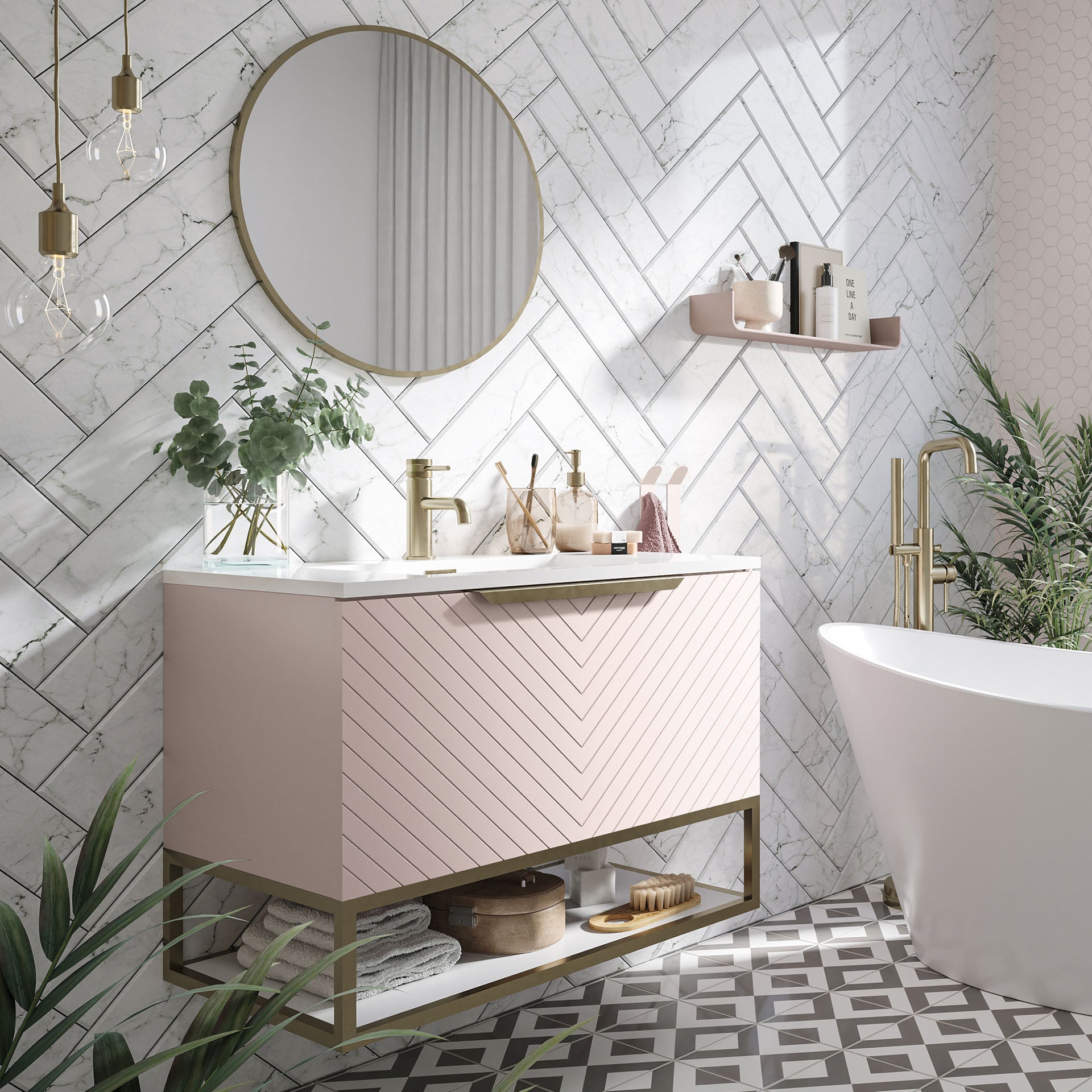 Macie Brushed Brass LED Mirror 600mm