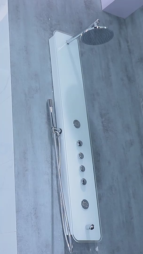 Novo Glass Aluminium Designer Thermostatic Column shower Pack