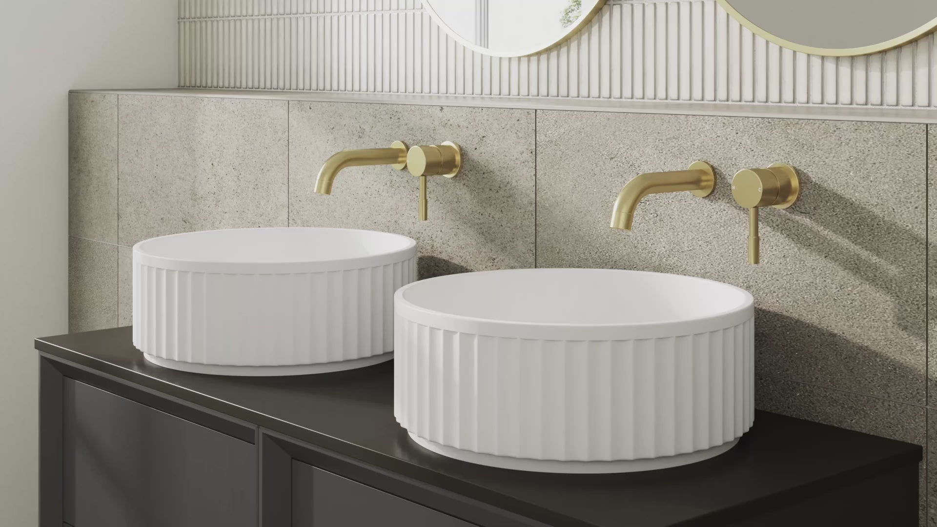 Fluted 400mm Round Washbowl