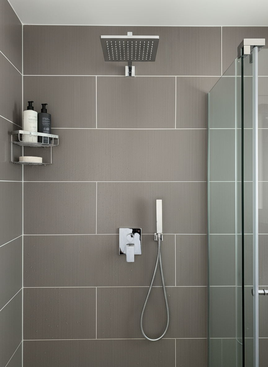 Shower Wall Panel 1000 Tiled Grey Strip