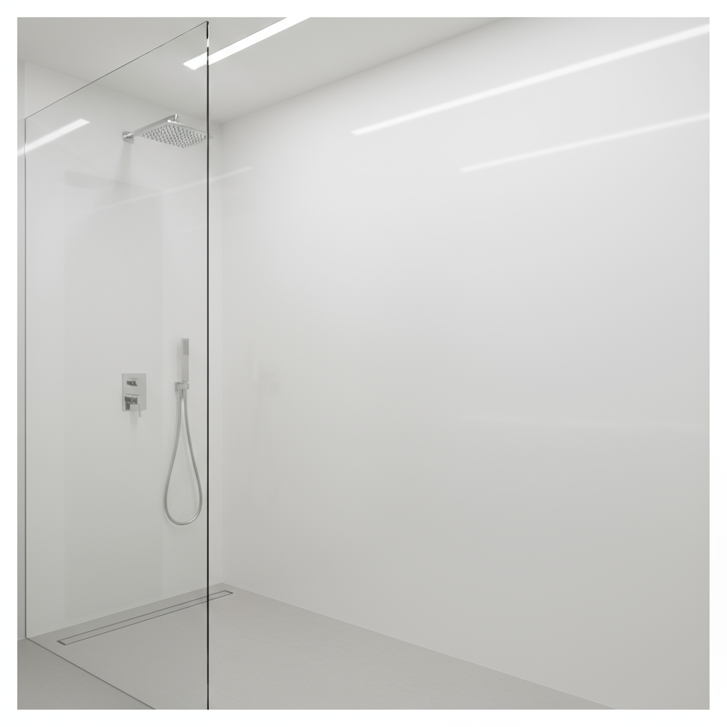 Shower Wall Panel 1200 White Gloss