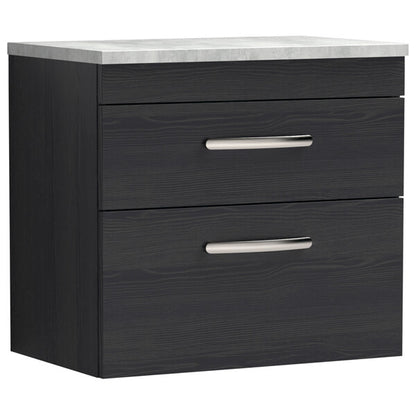 Nuie Athena 2 Drawer Wall Hung Vanity Unit With Worktop