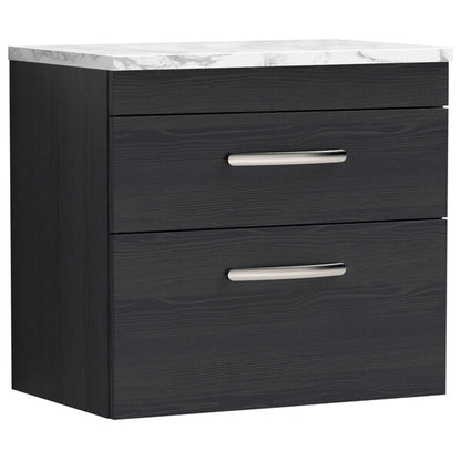Nuie Athena 2 Drawer Wall Hung Vanity Unit With Worktop