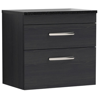 Nuie Athena 2 Drawer Wall Hung Vanity Unit With Worktop