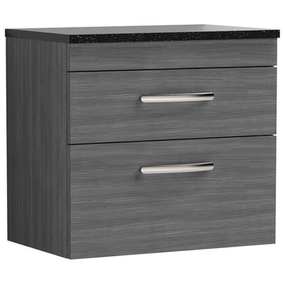Nuie Athena 2 Drawer Wall Hung Vanity Unit With Worktop