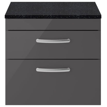 Nuie Athena 2 Drawer Wall Hung Vanity Unit With Worktop